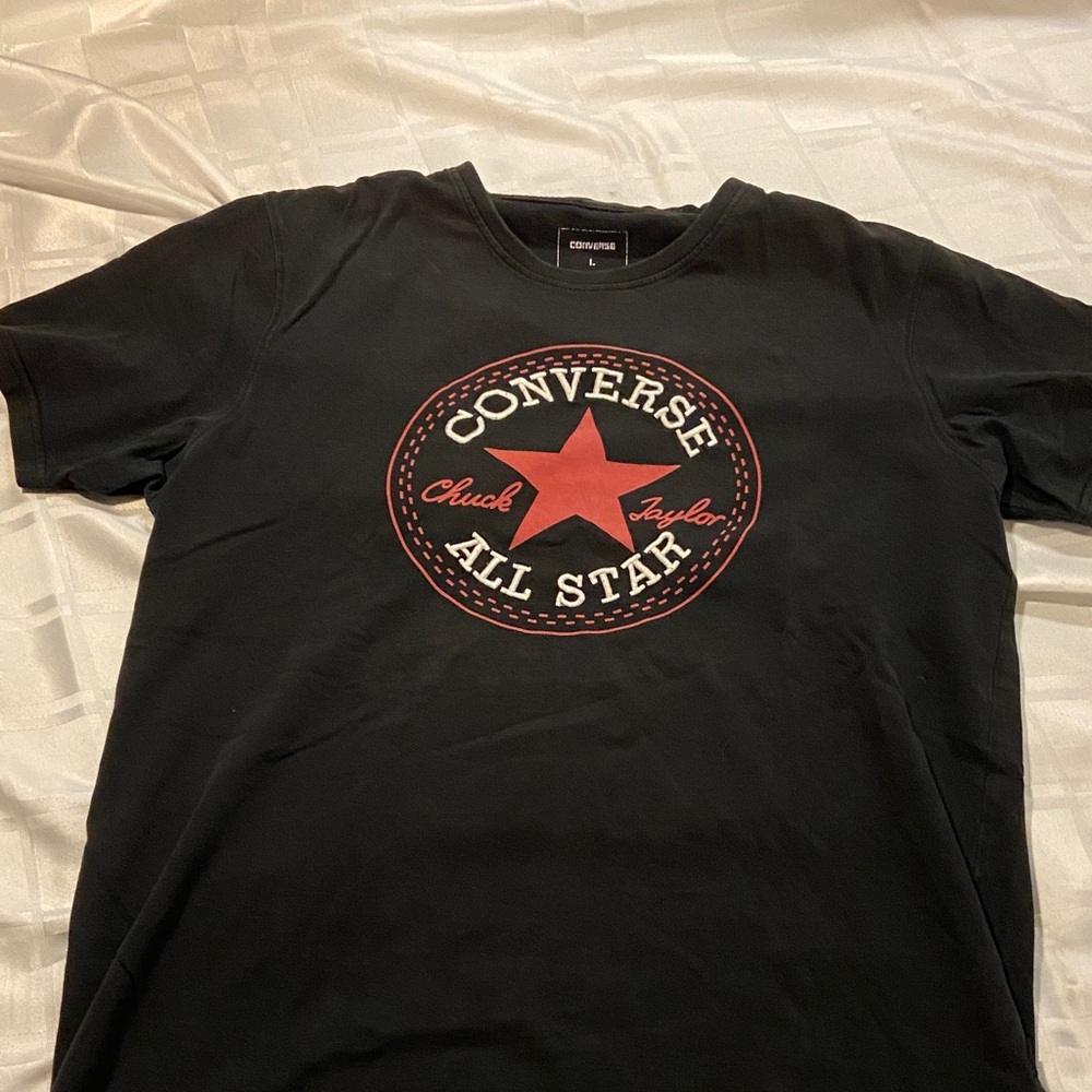 Converse Men's Black Tee with Red Logo